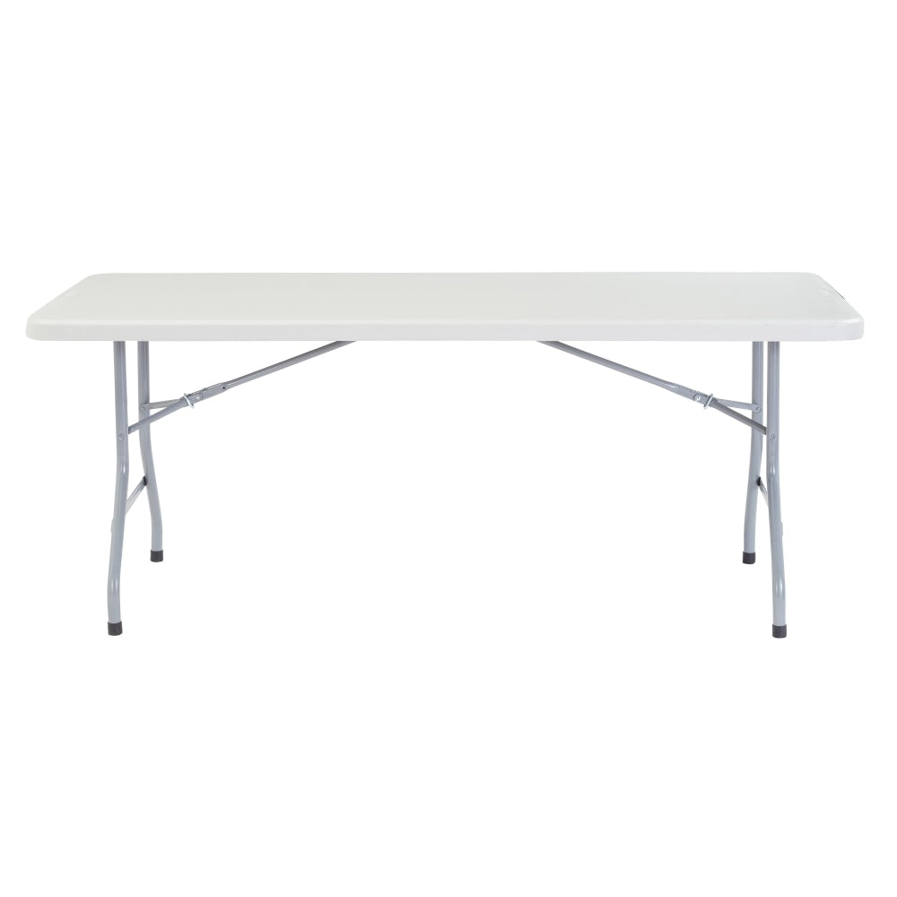 National Public Seating Blow-Molded Folding Table, Rectangular, 72inW x 30inD, Light Gray/Gray