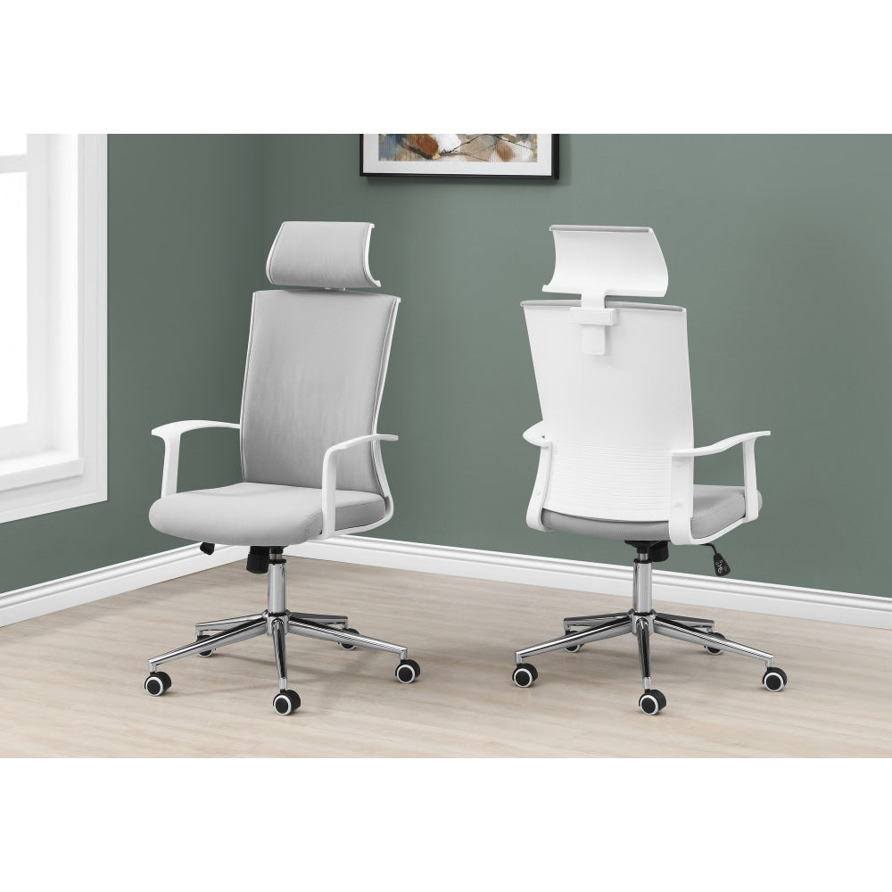 Monarch Specialties Rye Ergonomic Fabric High-Back Office Chair, White