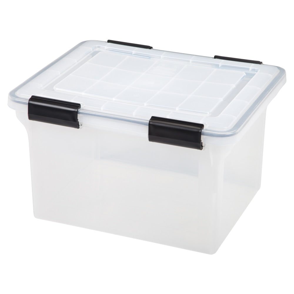 Iris Weathertight Storage File Box, Letter/Legal Size, 10 9/10in x 14 1/2in x 17 7/8in, Clear