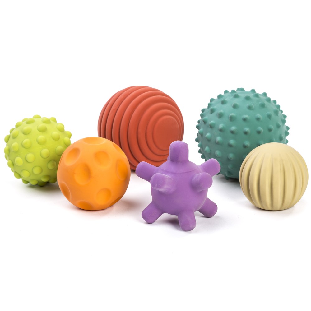 Miniland Educational Sensory Balls, Assorted Colors, Set Of 6 Balls