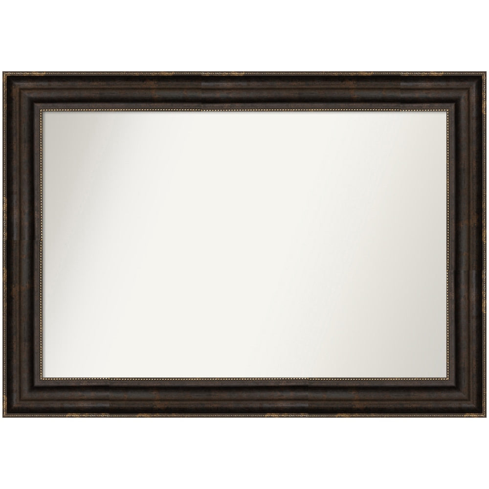 Amanti Art Non-Beveled Rectangle Framed Bathroom Wall Mirror, 30-1/4in x 42-1/4in, Stately Bronze