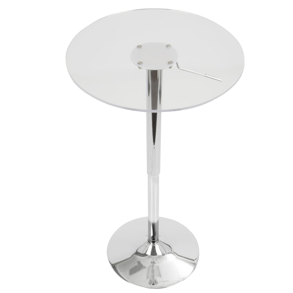 Lumisource Adjustable Table, Clear/Chrome