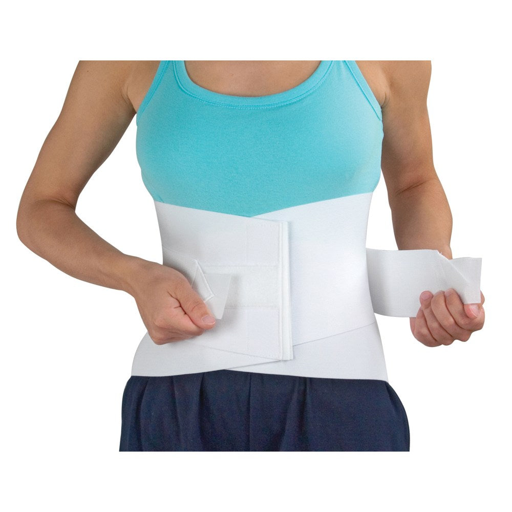 DMI Adjustable Lumbar Support Back Brace With Rigid Steel Stays, Fits 34in-48in Waists, White