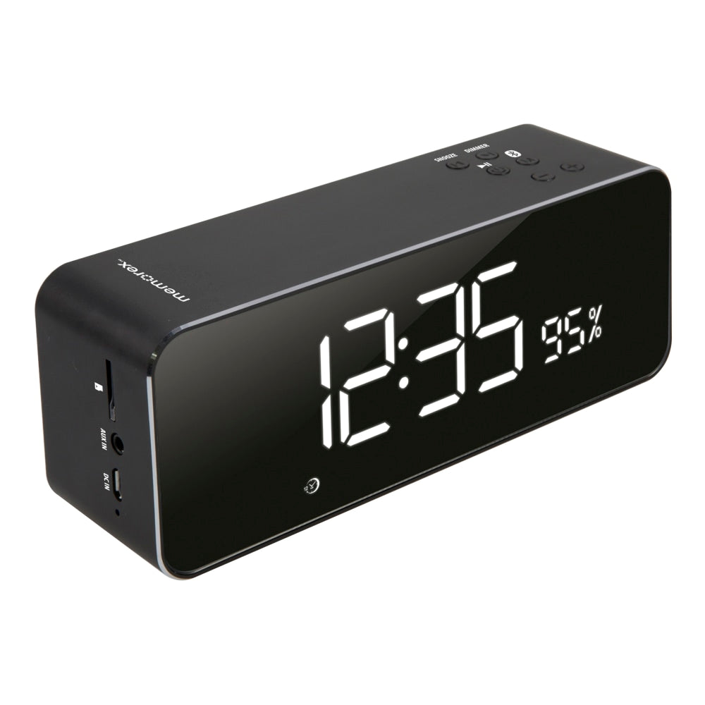 Memorex Wireless Digital Clock Radio, 2-11/16inH x 2-1/16inW x 6-7/8inD, Black