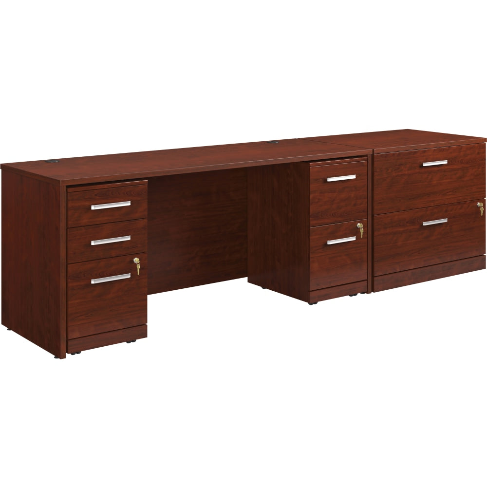 Sauder Affirm Collection Executive Desk With 2-Drawer Mobile Pedestal File And 3-Drawer Mobile Pedestal File And Lateral File, 72inW x 24inD, Classic Cherry