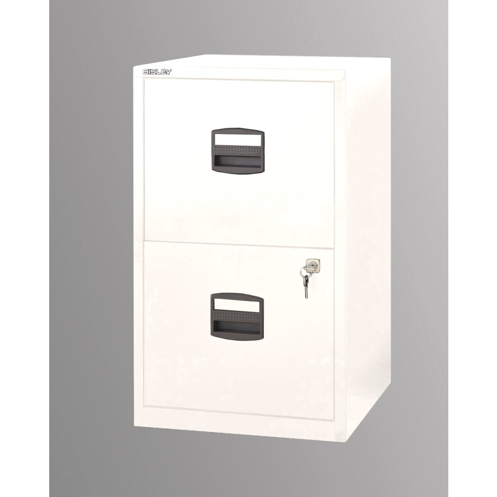 Bisley 14-13/16inD Vertical 2-Drawer Under-Desk File Cabinet, White