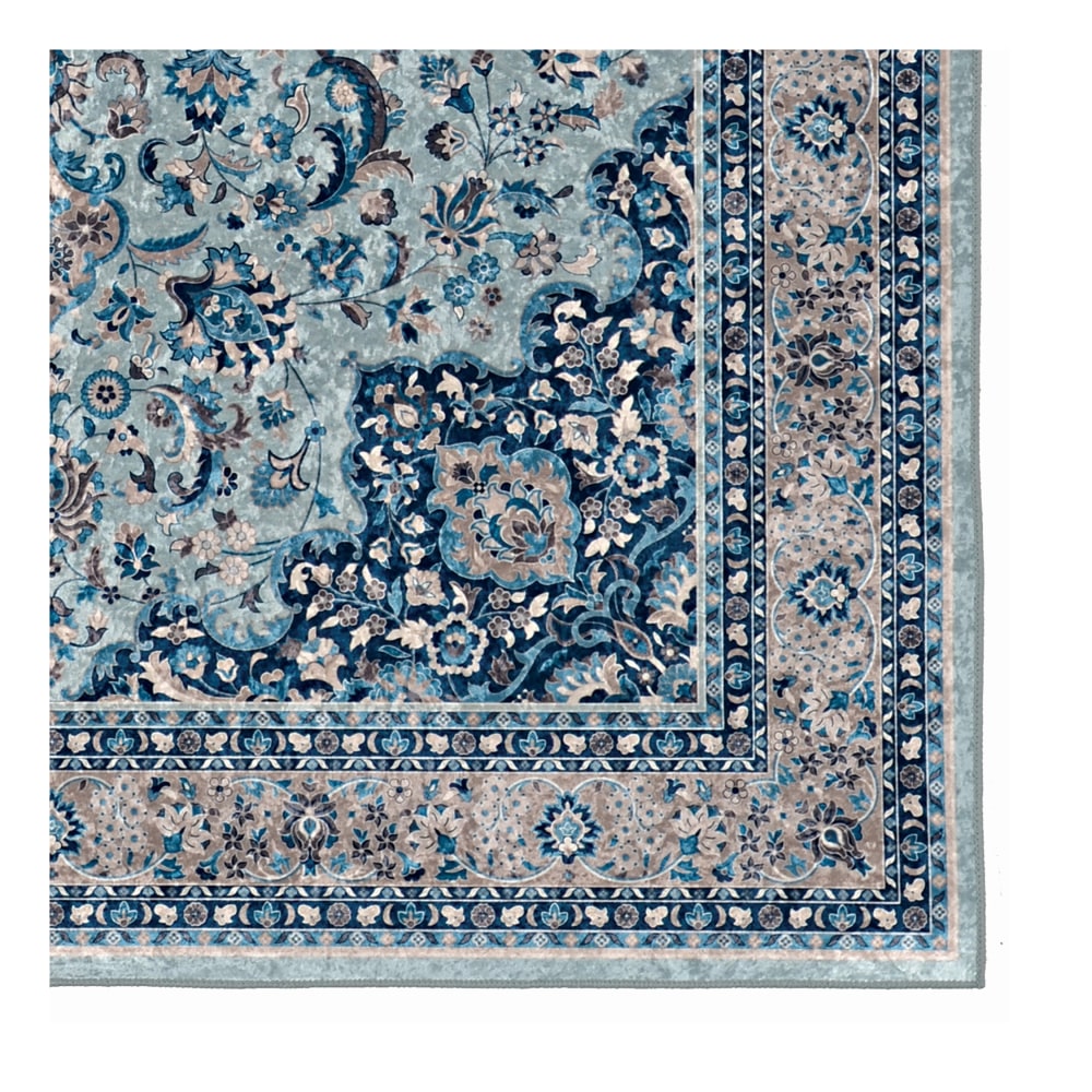 Linon Innova Area Rug, 3-1/2ft x 5ft, Bain Blue/Taupe