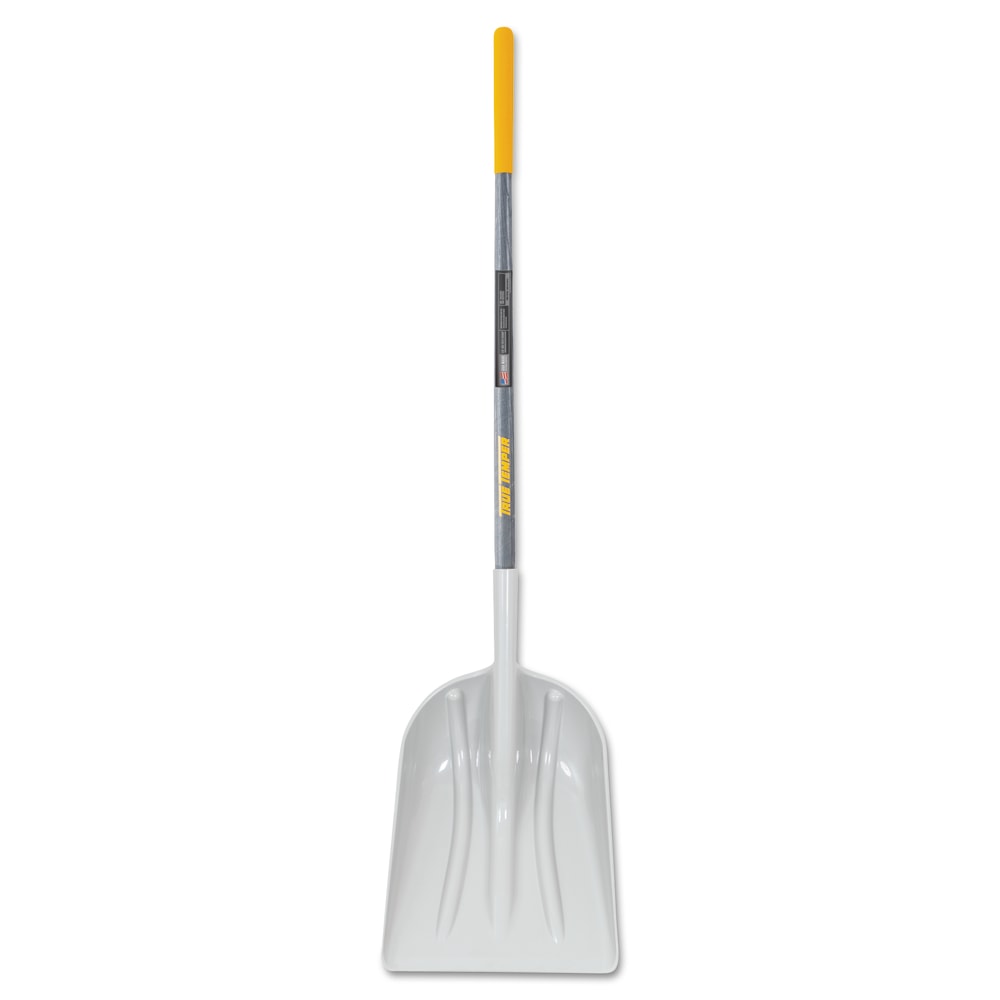 Poly Scoop with Hardwood Handle, 17.75 in L x 14.75 in W Blade, Square Point, 48 in Straight Cushion-Grip Handle