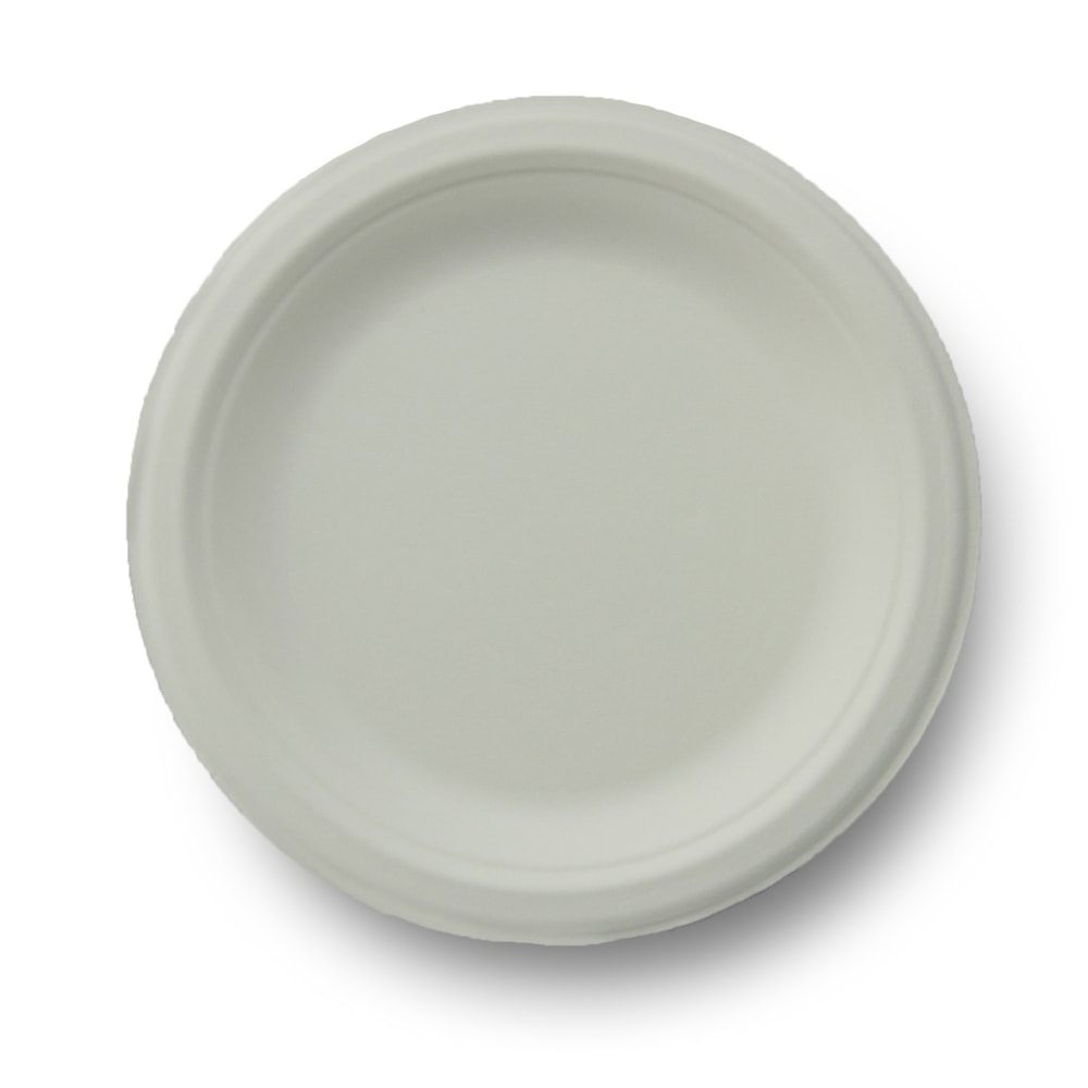 Stalk Market Compostable Round Plates, 6in, White, Pack Of 1,000 Plates