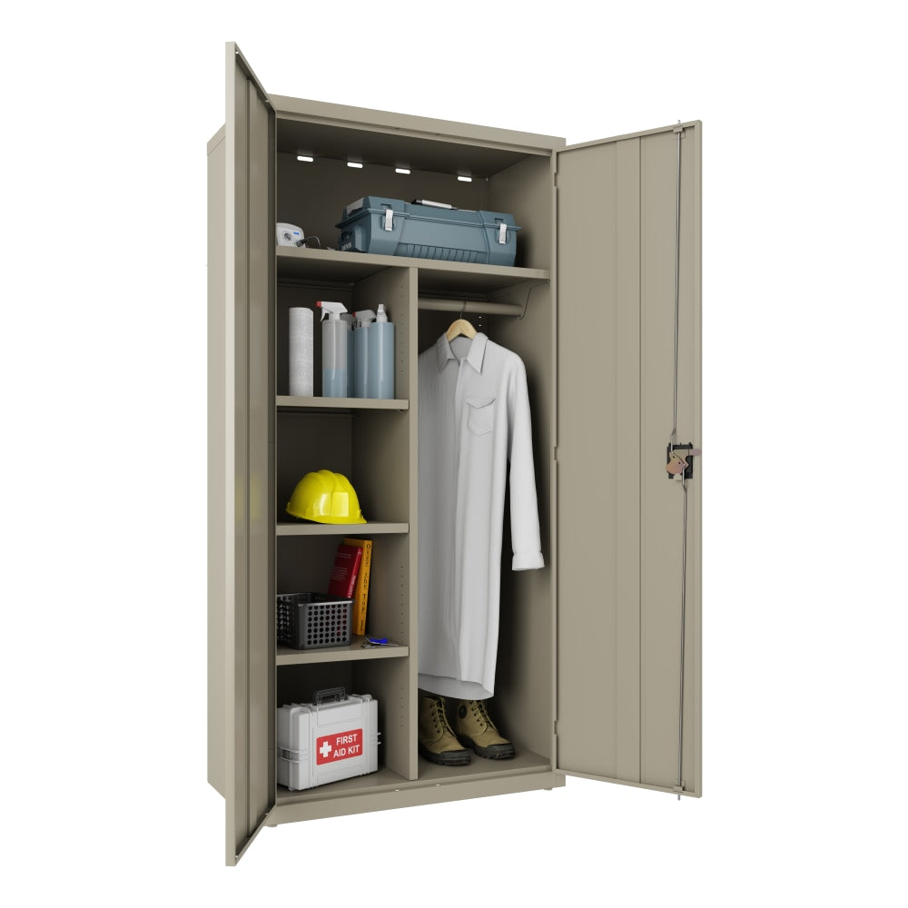 Lorell Fortress Series Steel Wardrobe Cabinet, Putty