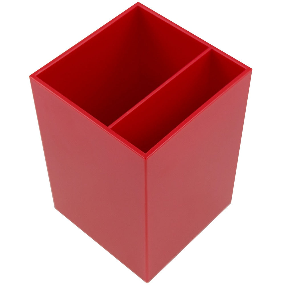 JAM Paper Pen Holder, 3-7/8inH x 2-3/4inW x 2-3/4inD, Red