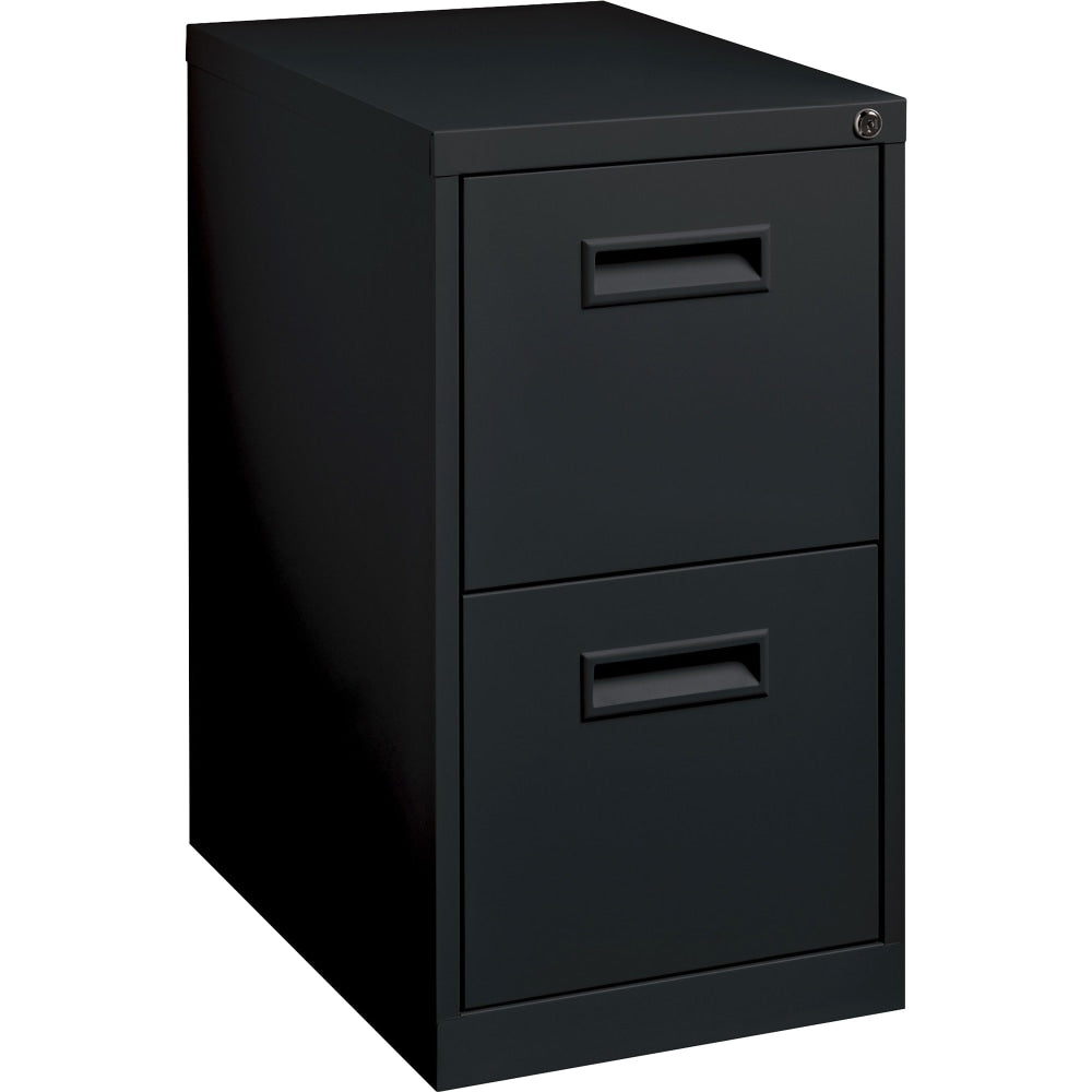 Lorell 19inD Vertical 2-Drawer Mobile Pedestal File Cabinet, Black