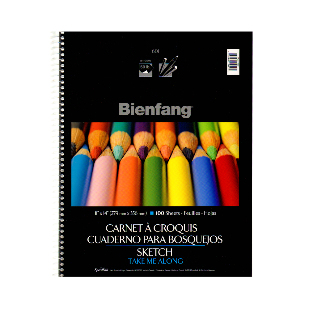 Bienfang Take Me Along Sketch Pads, 11in x 14in, 100 Sheets Per Pad, Pack Of 2 Pads