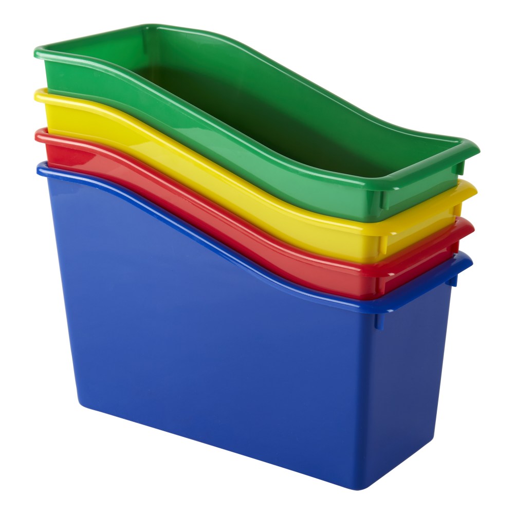 Office Depot Brand Plastic Book Bin, 7-1/2inH x 11-1/2inW x 5-1/2inD, Assorted Colors