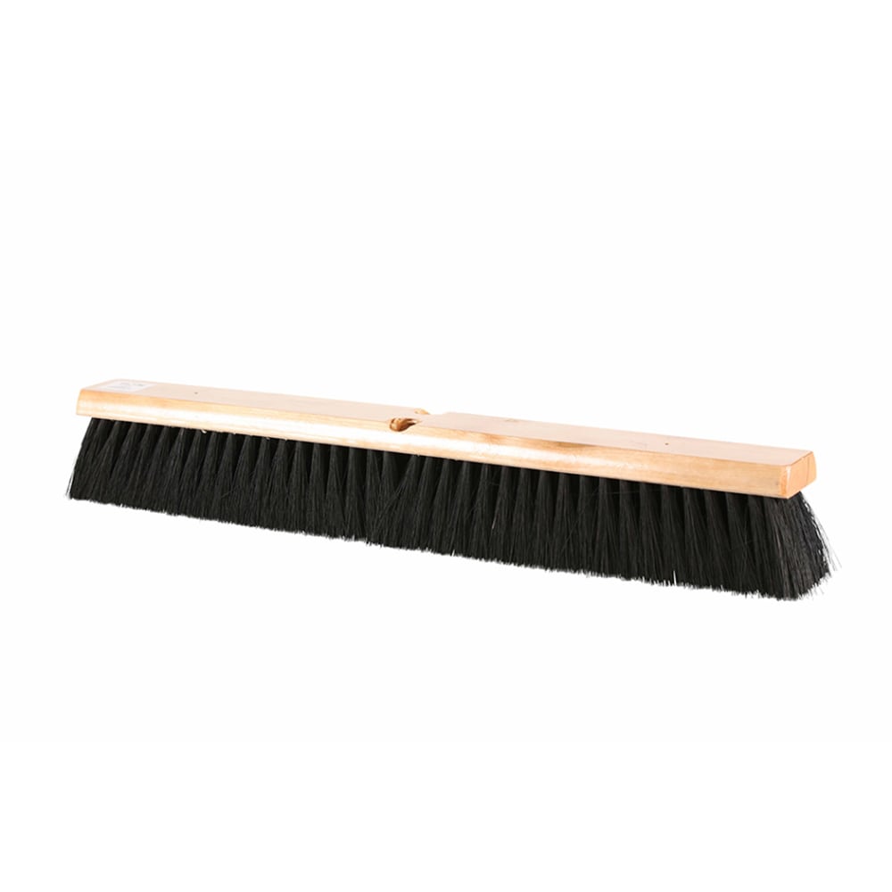 Globe Commercial Products Tampico Push Broom Head, 24in x 3-1/2in, Black