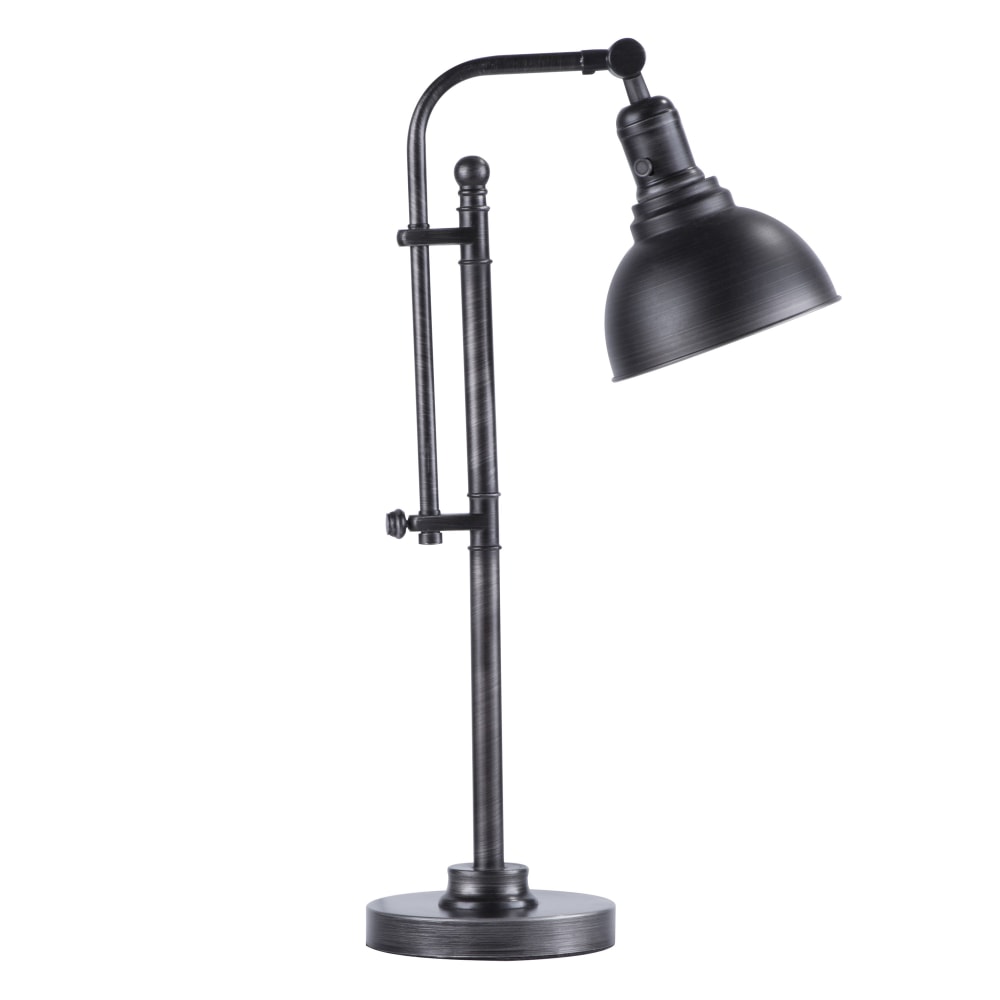 Lumisource Emery Industrial Table Lamp, Adjustable Height, Antique Silver