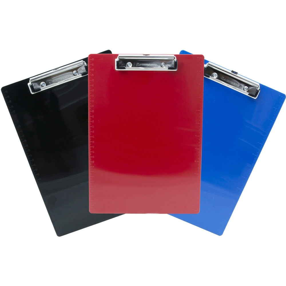 Saunders Recycled Plastic Clipboard - 0.50in Clip Capacity - 8 1/2in x 11in - Plastic - Multi - 3 / Pack