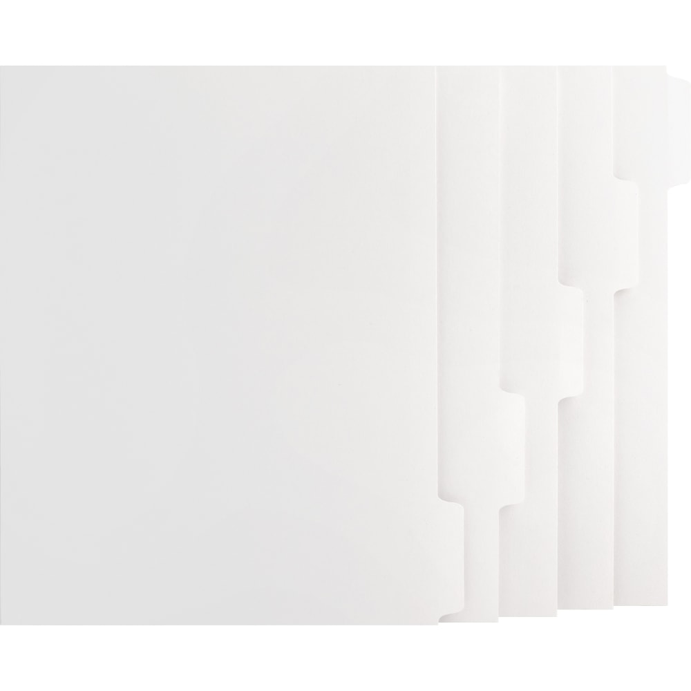 Sparco Single Reverse Collated Index Dividers, White, Box Of 50 Sets