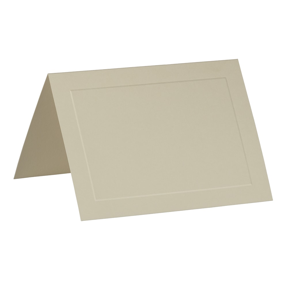 JAM Paper Fold-Over Cards, Panel Border, 5in x 6 5/8in, Ivory, Pack Of 25