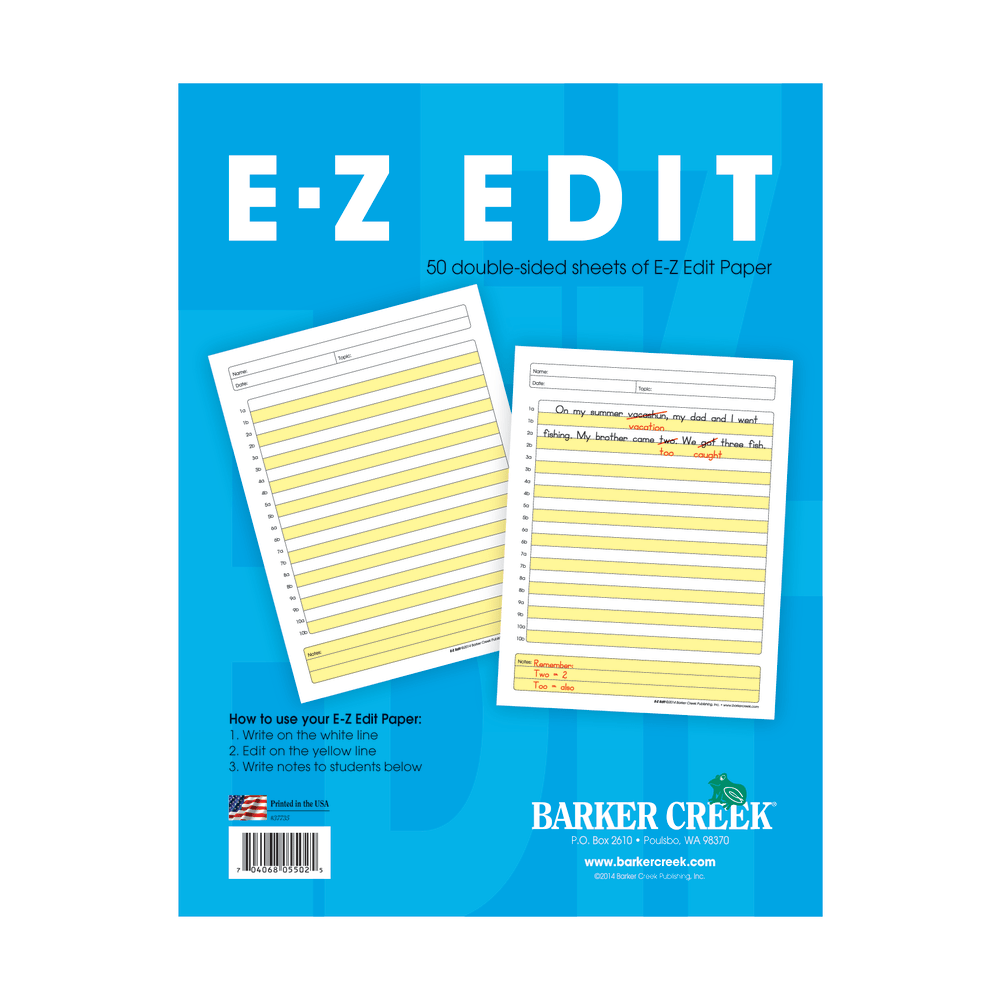 Barker Creek E-Z Edit Paper Set, Grades 1-College, 50 Sheets