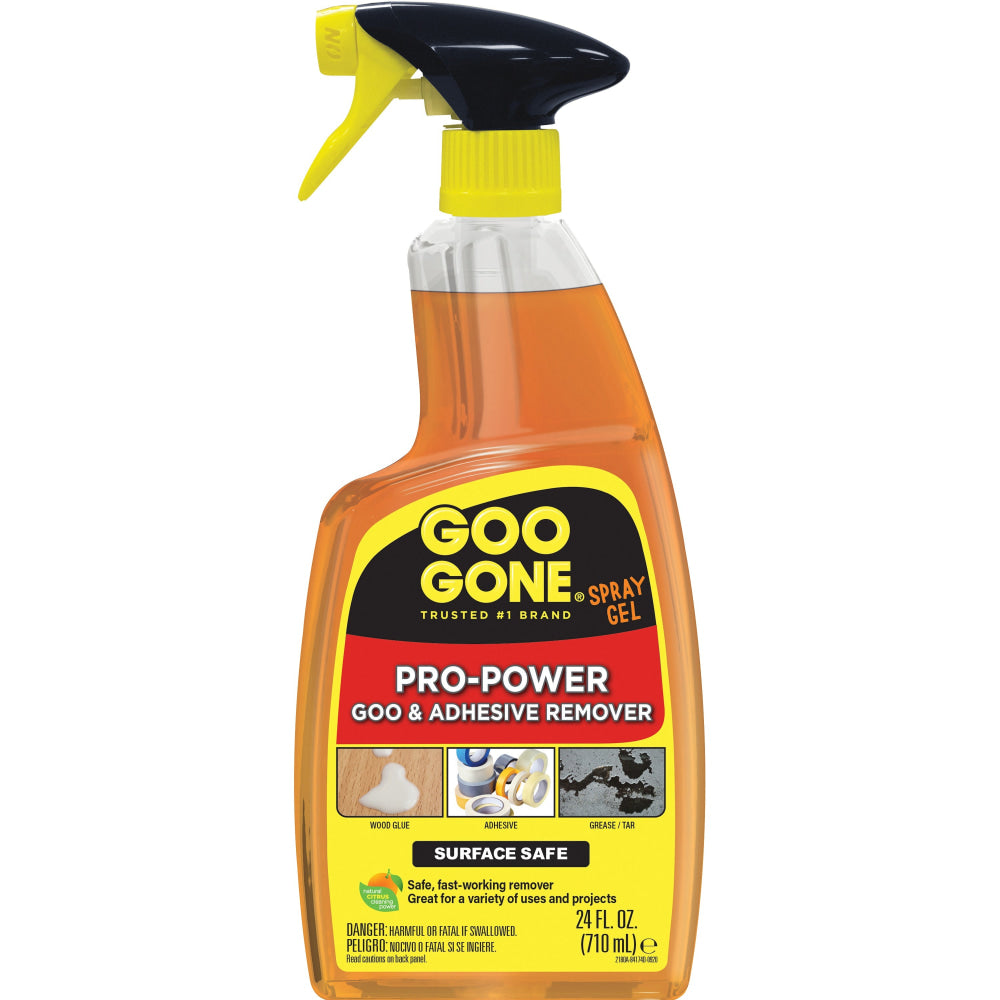 Goo Gone Spray Gel - 24 fl oz - For Tar, Glue, Caulk, Sealant, Tree Sap, Wet Paint, Asphalt, Ink, Marker Soot, Grease, Oil - Orange - Citrus Extract 4 / Carton