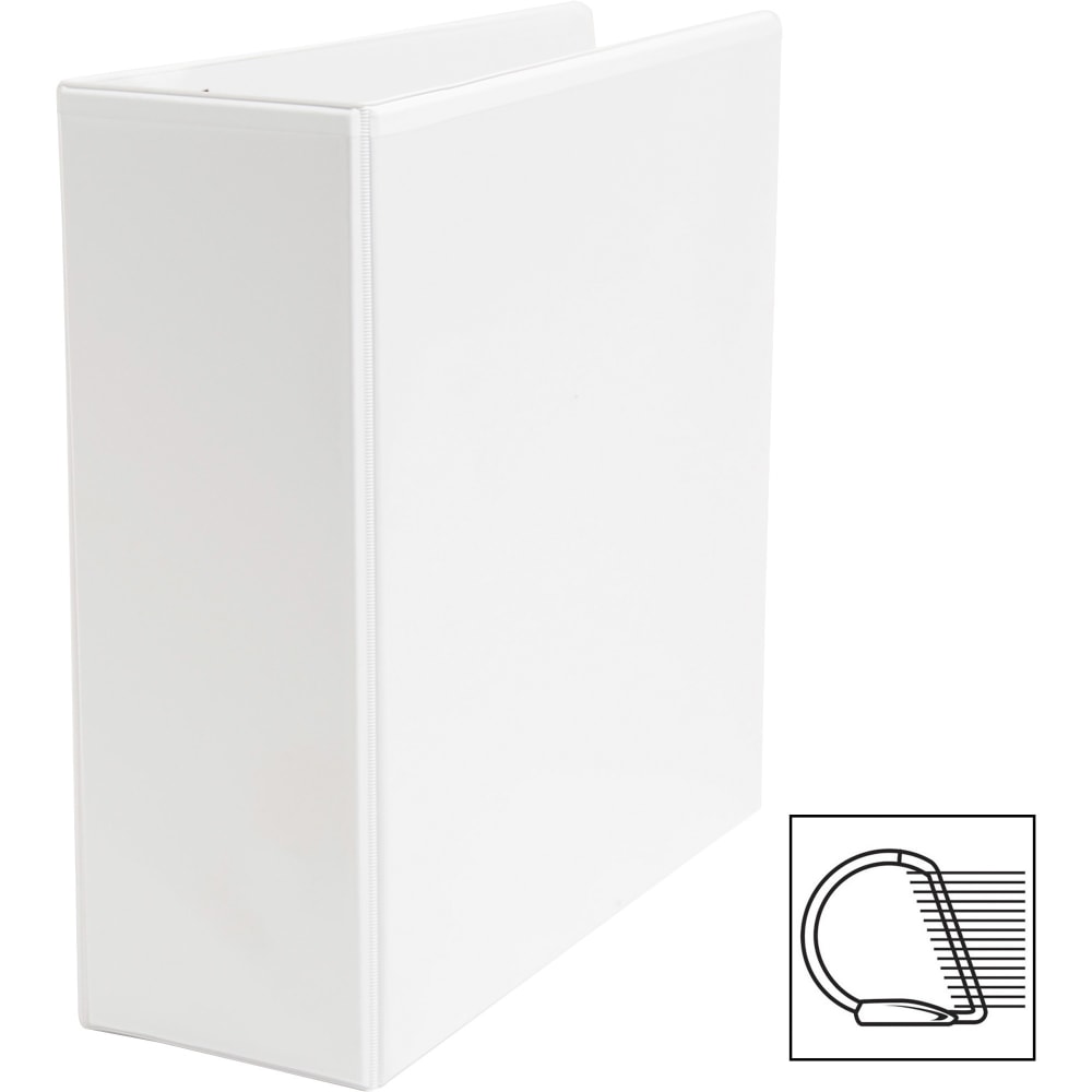 Business Source Basic D-Ring White View Binders - 4in Binder Capacity - D-Ring Fastener(s) - Polypropylene - White - 1.75 lb - 1 / Each