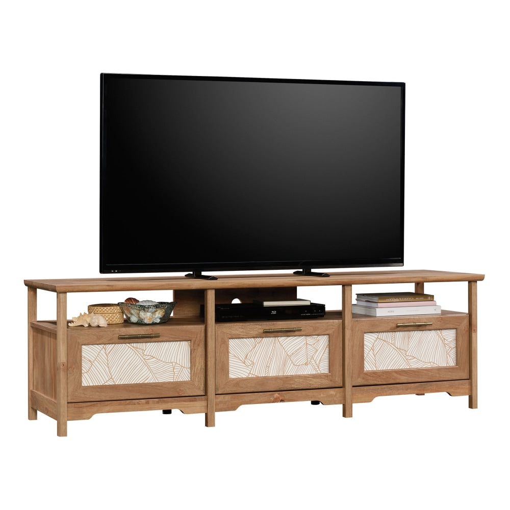 Sauder Coral Cape Entertainment Credenza For 70in TVs, 20-5/8inH x 67-3/8inW x 19inD, Sindoori Mango