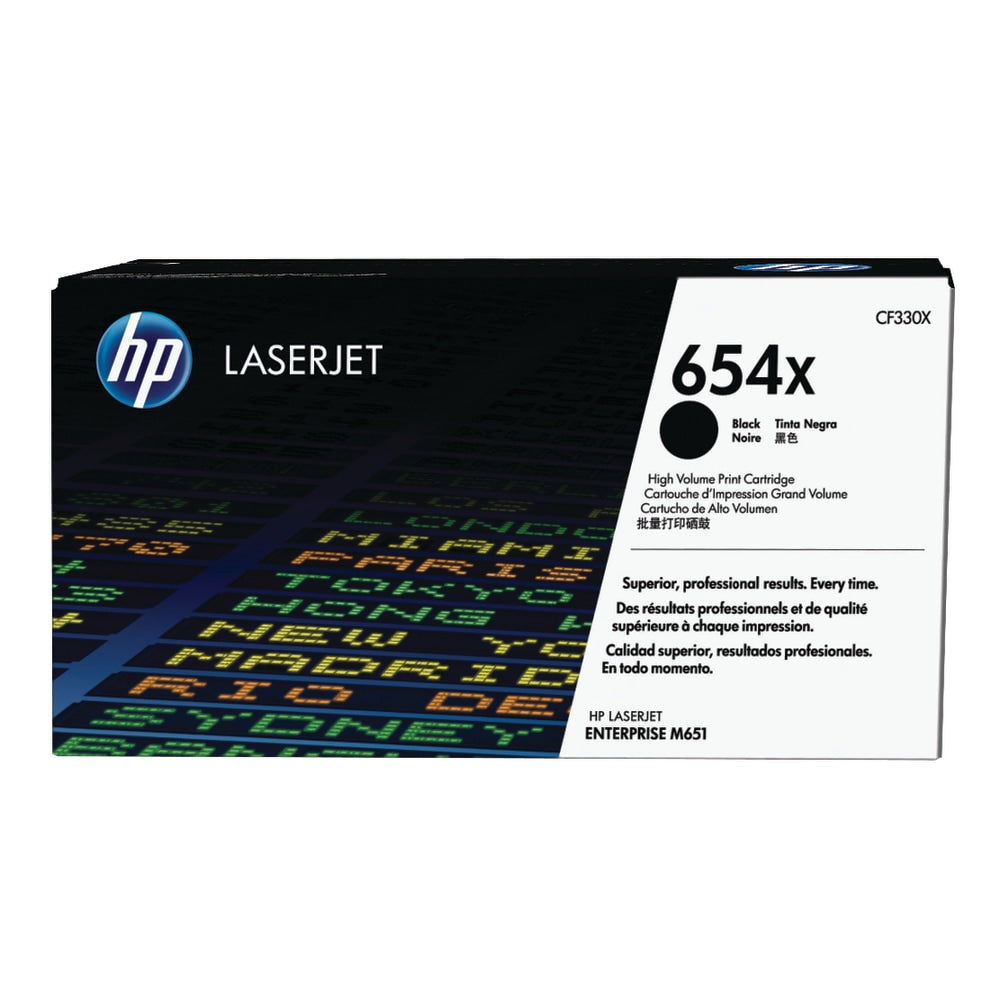 HP 654X Black High Yield Toner Cartridge, CF330X