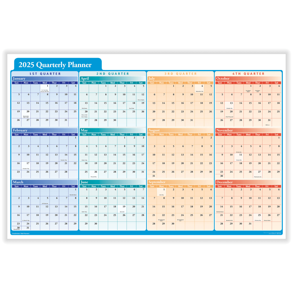 ComplyRight 2024 Calendar Planner, 36in x 24in, Quarterly, Multi-Color