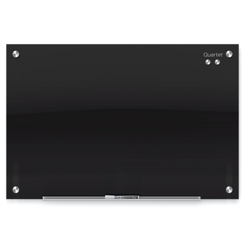 Quartet Infinity Tempered Glass Unframed Non-Magnetic Dry-Erase Whiteboard Magnetic Glass Marker Unframed Whiteboard, 36in x 48in, Black