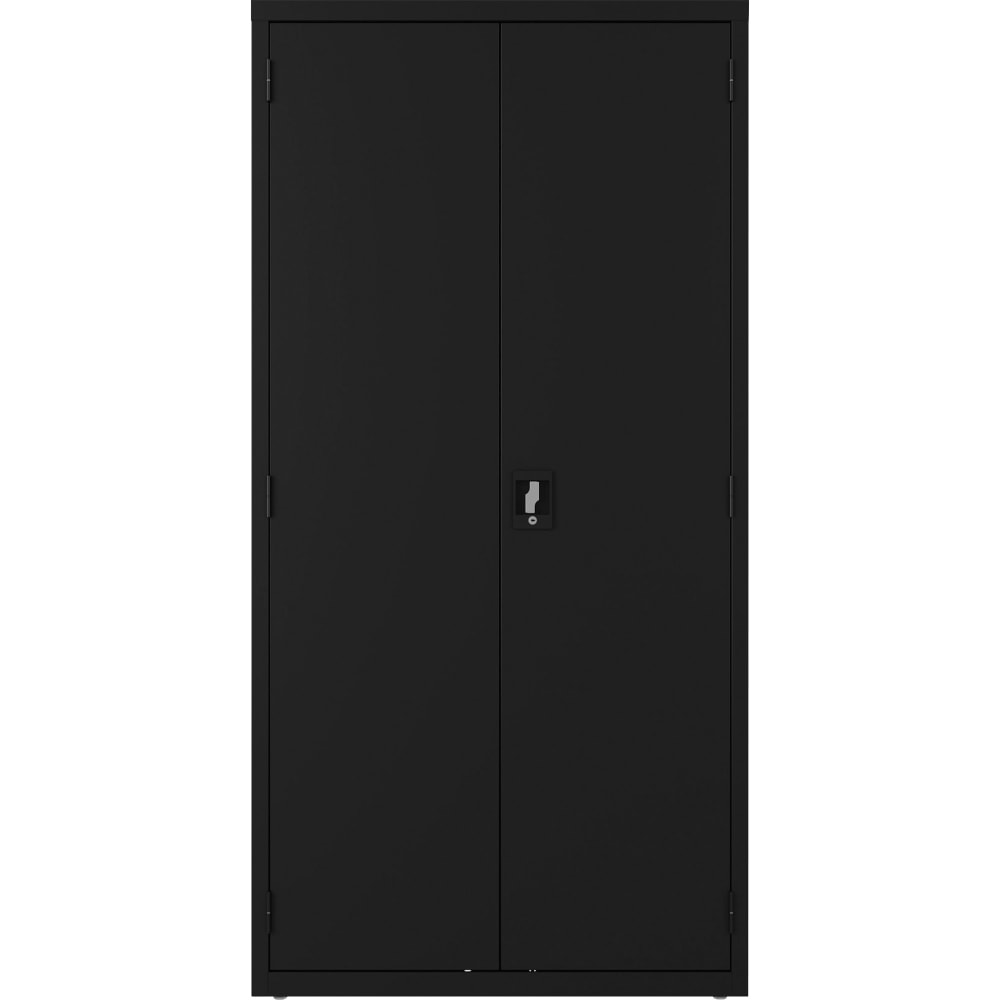 Lorell Steel Wardrobe Storage Cabinet, 72inH x 36inW x 18inD, Black