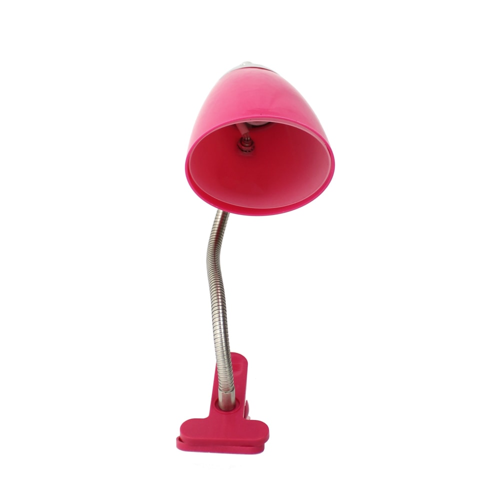 LimeLights Flossy Flexible Gooseneck Clip Desk Lamp, Adjustable, Pink