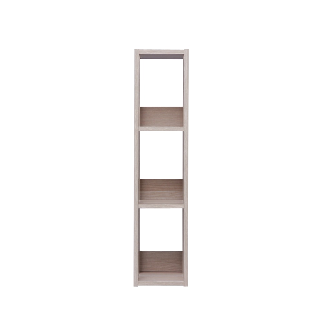 IRIS Mado 35inH 3-Shelf Slim Open Shelving Unit, Light Brown