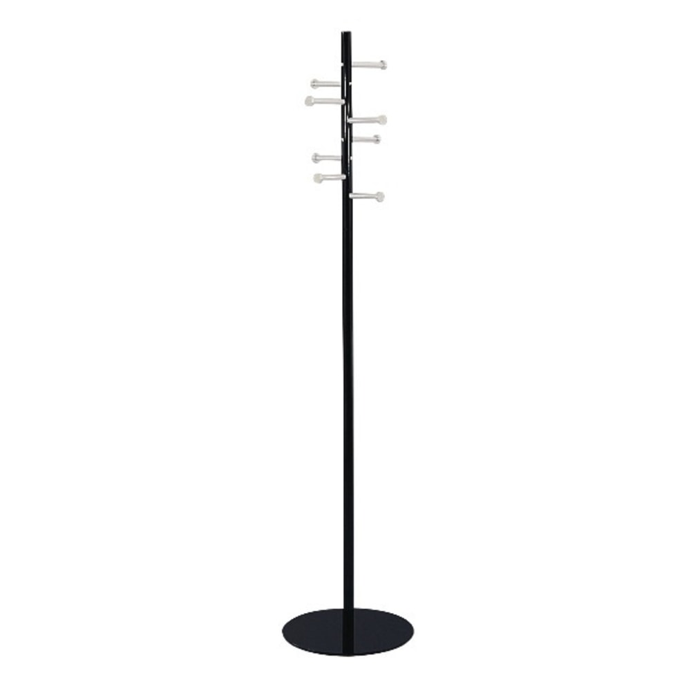 Safco Spiral-Head Coat Tree, 67in x 15in, Black