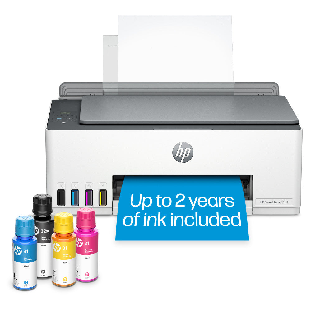 HP Smart Tank 5101 Wireless All-in-One Cartridge-free Ink Tank Color Printer With Up To 2 Years Of Ink Included (1F3Y0A)