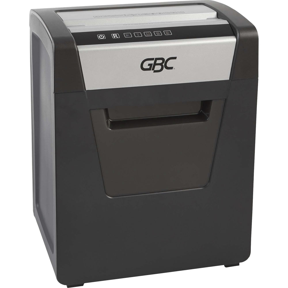 GBC ShredMaster SX15-06 Super Cross-Cut Shredder - Non-continuous Shredder - Super Cross Cut - 15 Per Pass - for shredding Paper, Staples, Paper Clip - P-4 - 2 Hour Run Time - 6 gal Wastebin Capacity - Black, Chrome