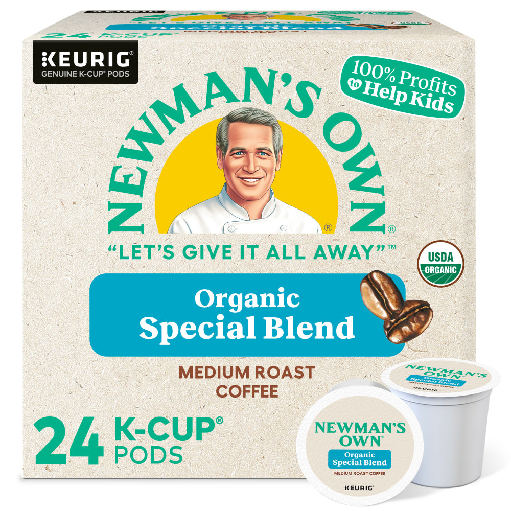 Newmans Own Organics Single-Serve Coffee K-Cup Pods, Special Blend, Carton Of 24