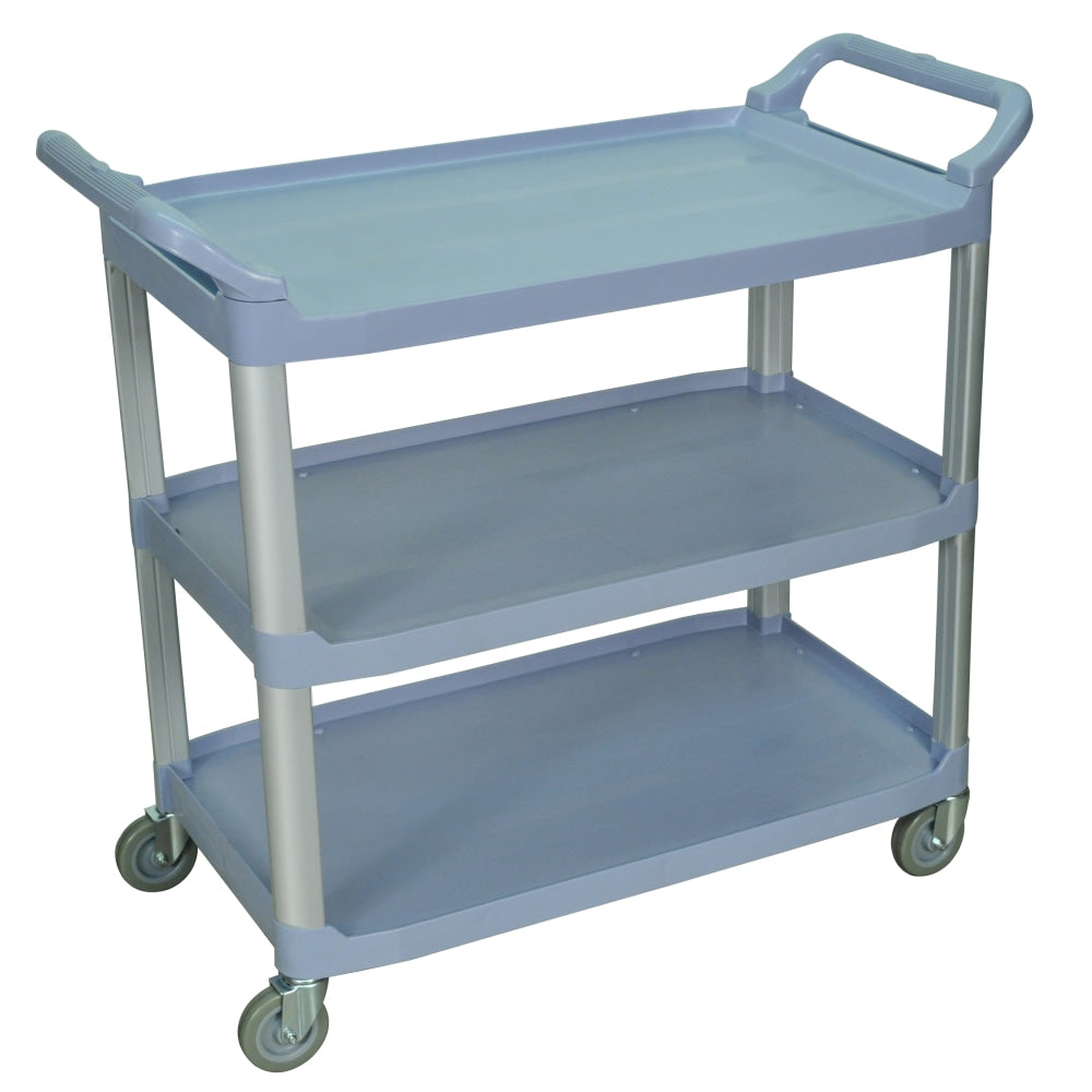 Luxor 3-Shelf Serving Cart, 37 1/4inH x 40 1/2inW x 19 3/4inD, Gray