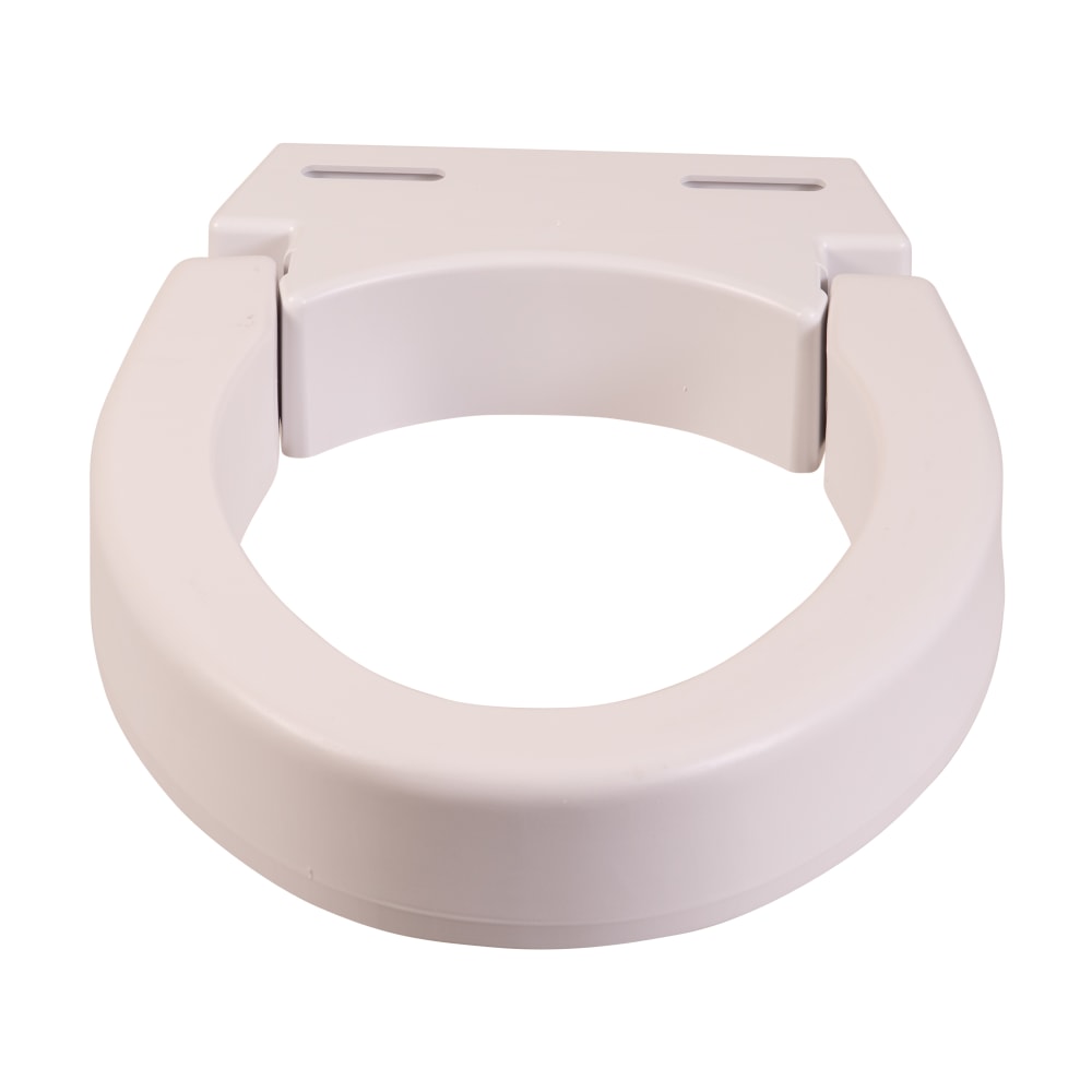 MABIS Hinged Elevated Toilet Seat Riser, 3inH x 14inW x 19inD, White