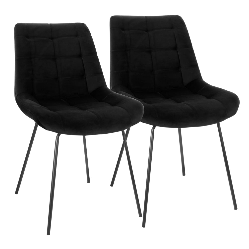 Elama Tufted Dining Chairs, Black, Set Of 2 Chairs