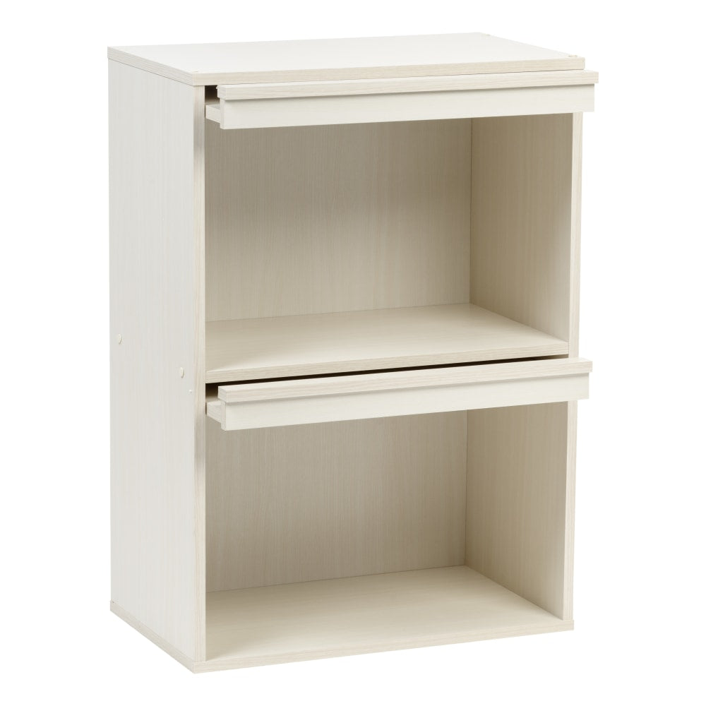 IRIS Wood Shelf With Pocket Doors, 2-Tier, Off White