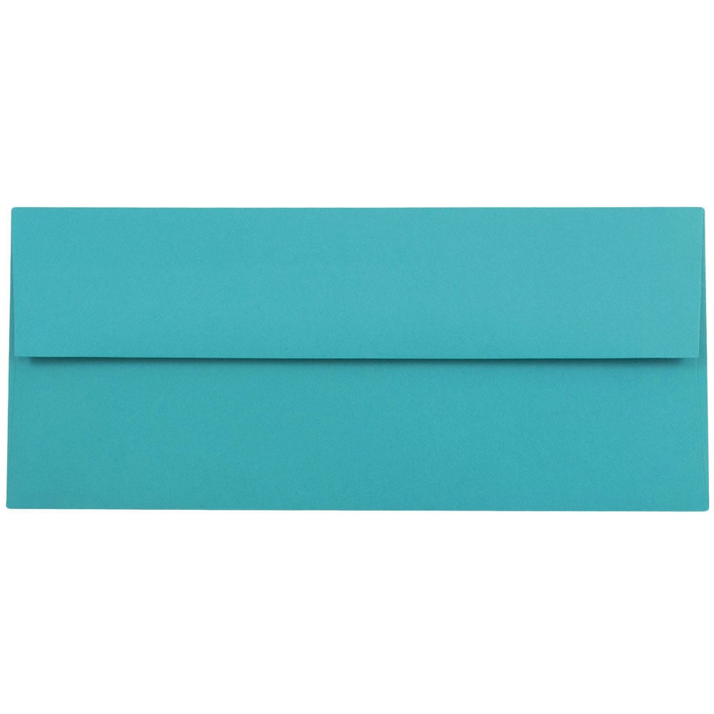 JAM Paper Stationery Set, 8 1/2in x 11in, 30% Recycled, Sea Blue, Set Of 100 Envelopes And 100 Sheets