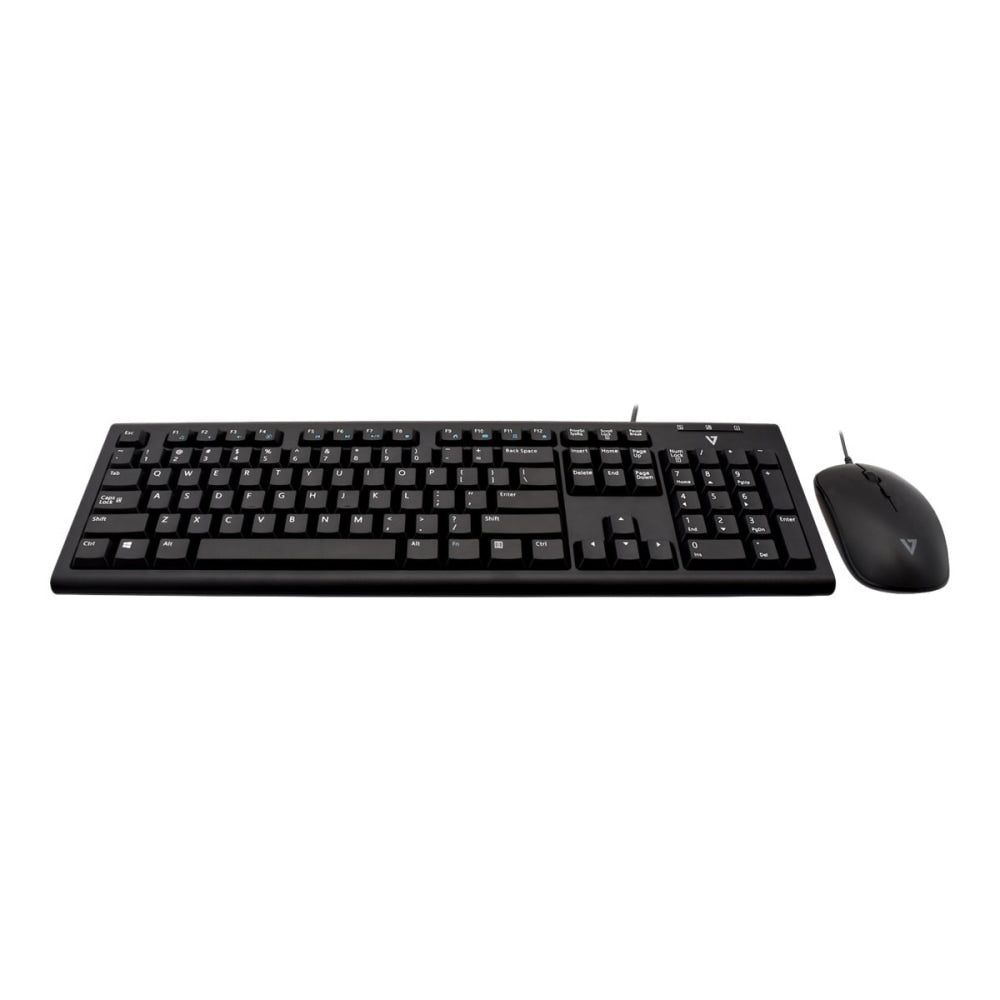 V7 CKU200US - Keyboard and mouse set - USB - US - black