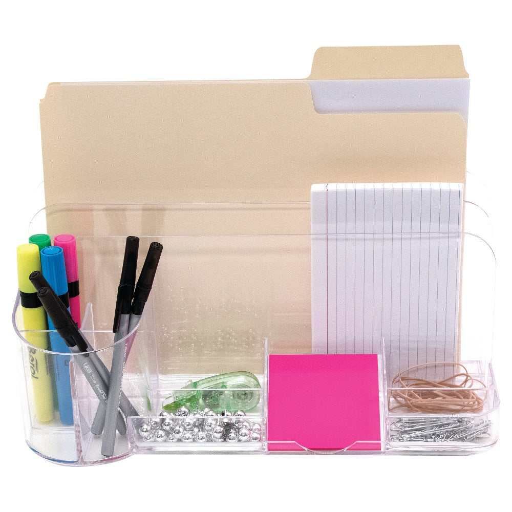 Innovative Storage Designs Desktop Organizer, 9 Compartments, Clear