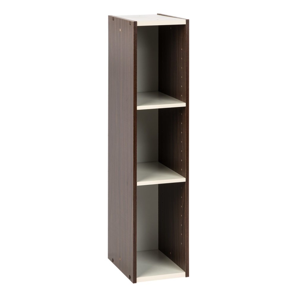 IRIS 35inH 3-Shelf Slim Space-Saving-Shelf, Walnut Brown