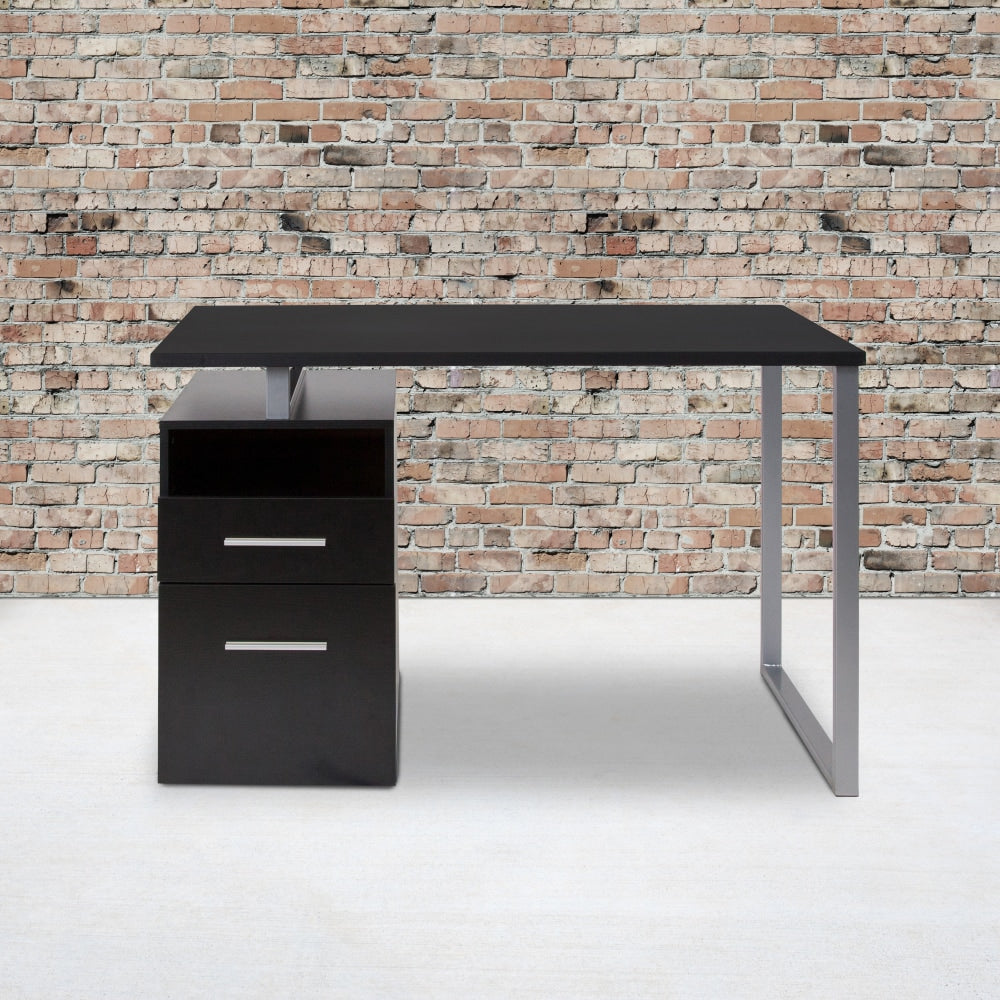 Flash Furniture 47inW Harwood Computer Desk, Dark Ash