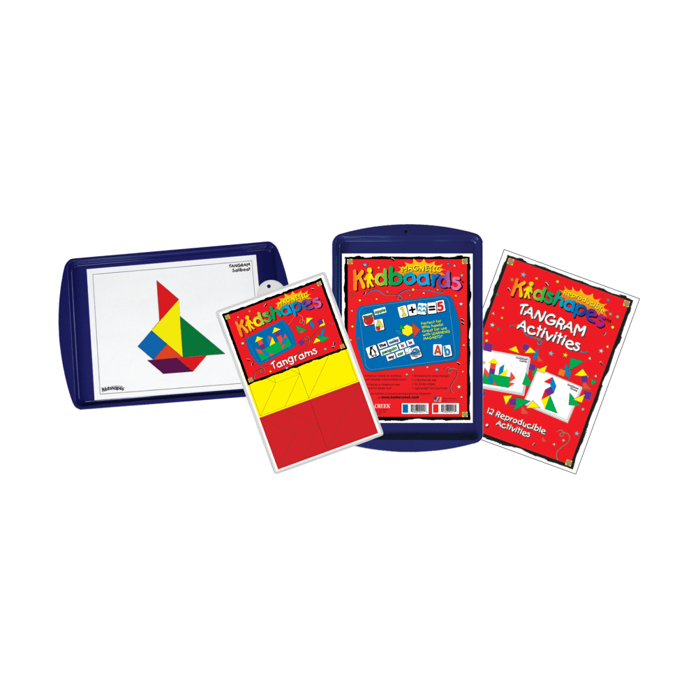 Barker Creek Magnets, Magnetic Kidshapes, Tangram Activity Kit, Grades Pre-K+, Pack Of 44