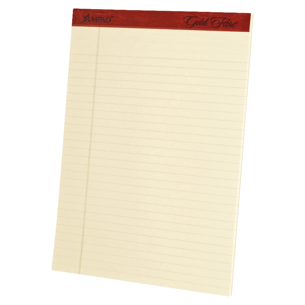 Ampad Esselte Retro Legal Pads, 8 1/2in x 11 3/4in, Ivory, 50 Sheets Per Pad, Pack Of 4 Pads