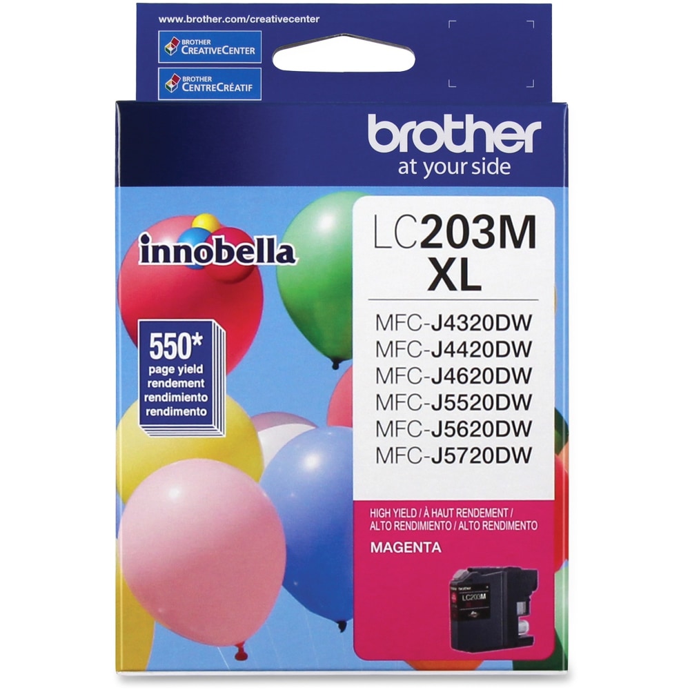 Brother LC203 Magenta High-Yield Ink Cartridge, LC203M