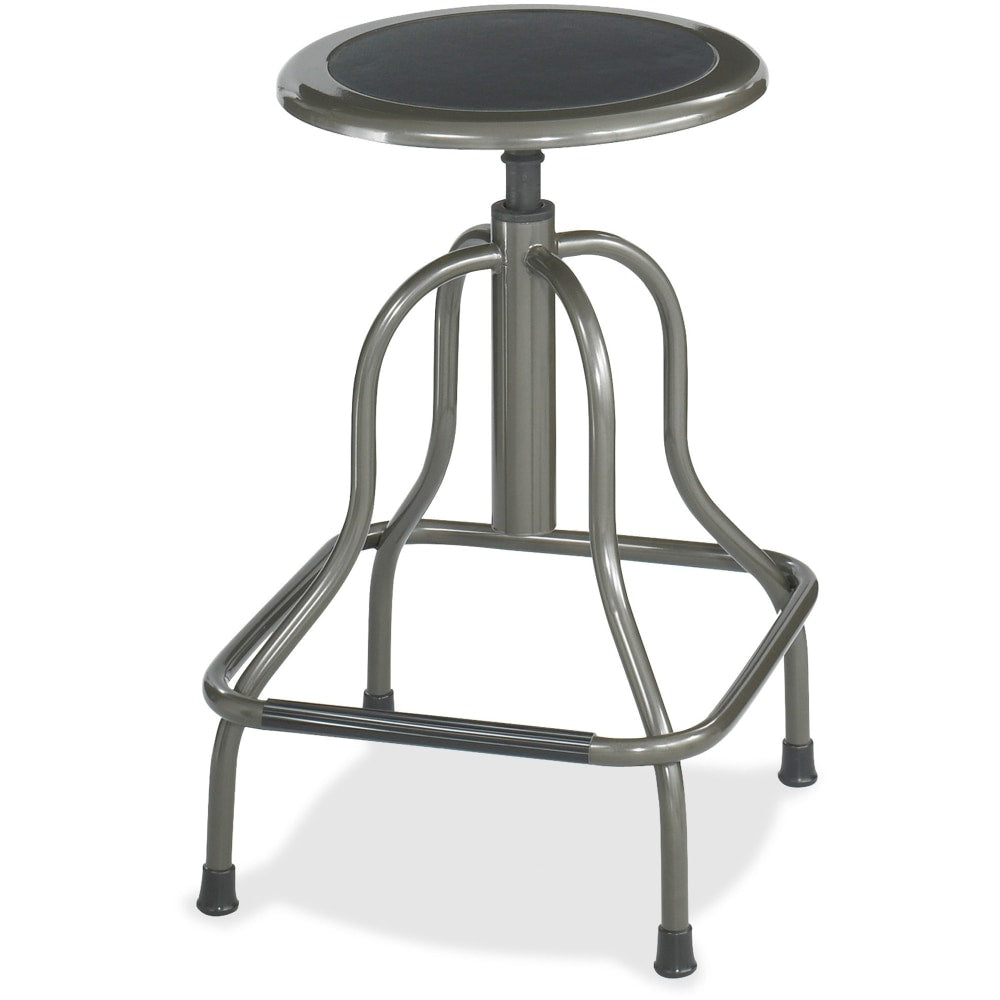 Safco Diesel Series High-Base Stool Without Back, Pewter Frame, Pewter Fabric